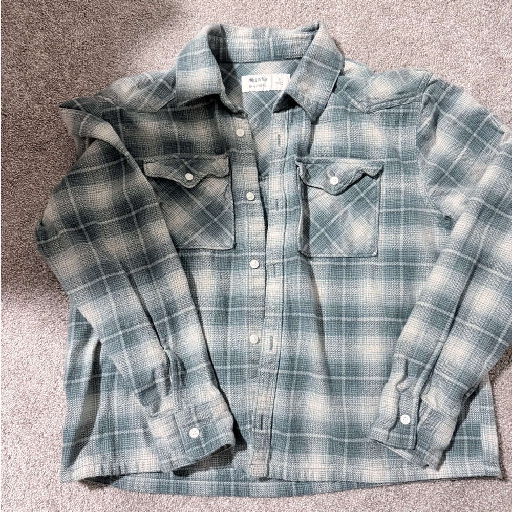 Hollister Gray Plaid Casual Shirt